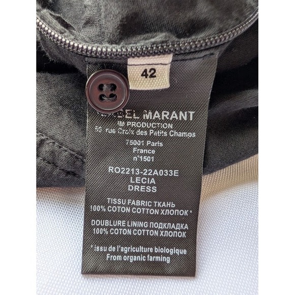 NWT Isabel Marant Etoile Lecia Black‎ One Shoulder Ruched Mini Dress Size 42/10 - Picture 7 of 10